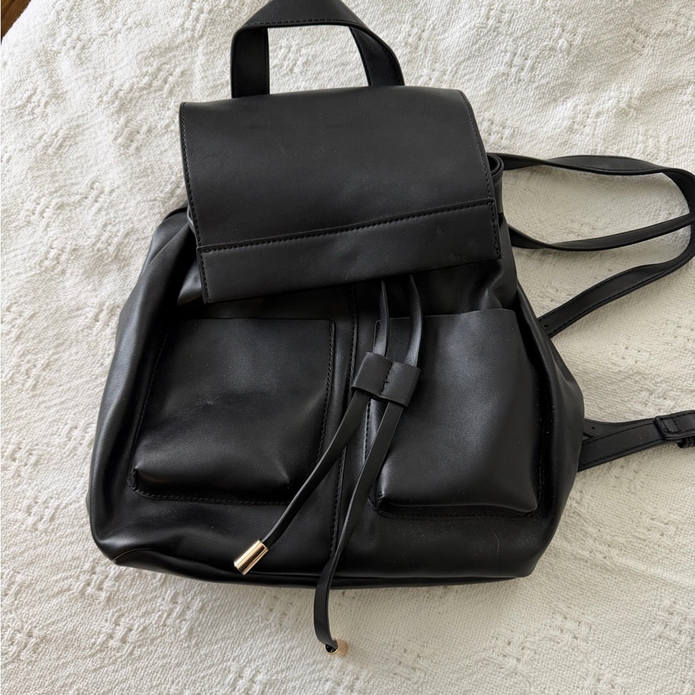 ASOS Black Leather Backpack